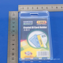 Custom hard plastic id rigid card holder/Crystal ID card holder